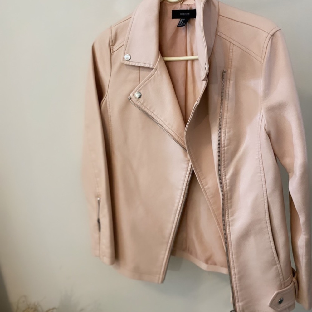 Light Pink Leather Jacket
